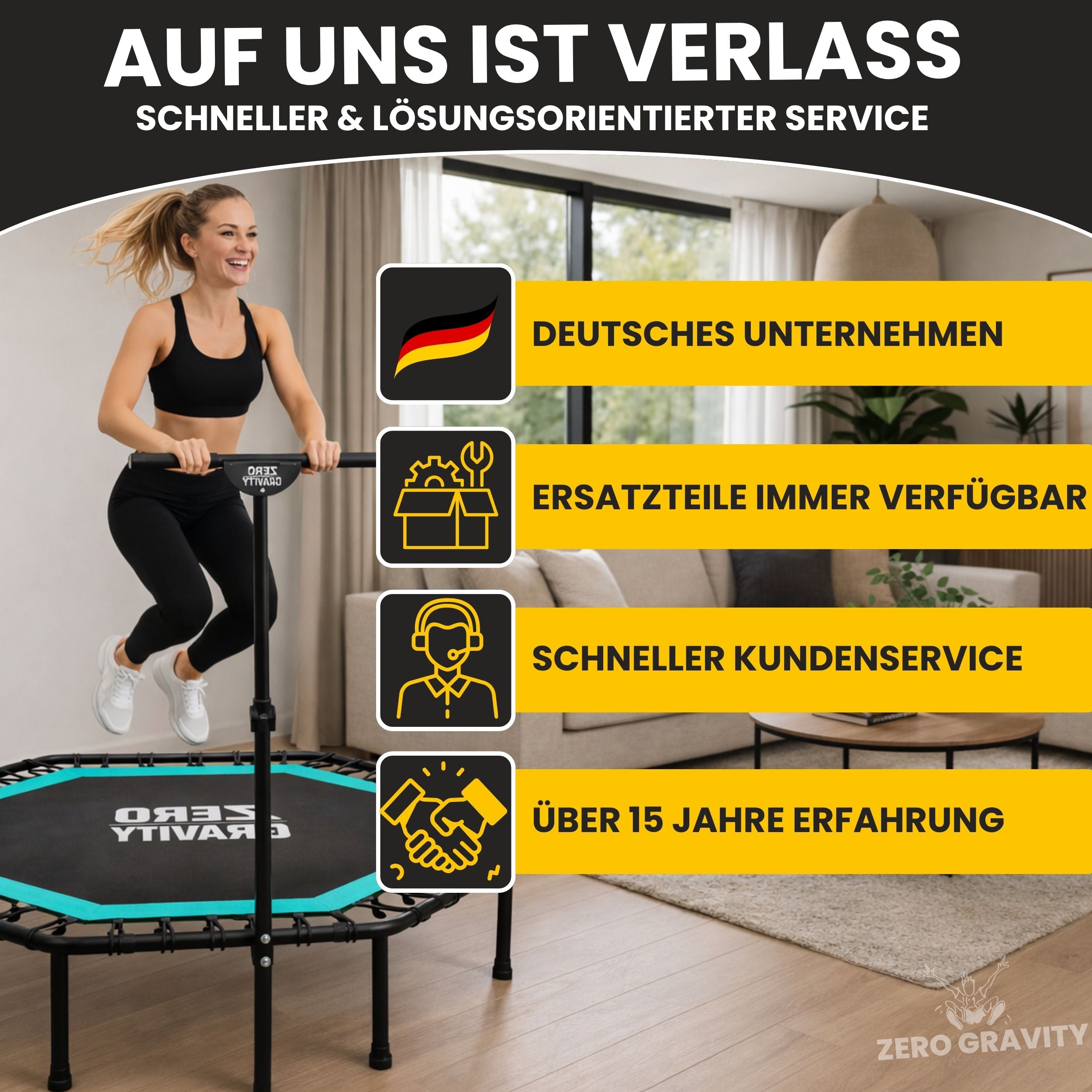 Zero Gravity Fitness Trampolin türkis - Nutzer bis 130kg