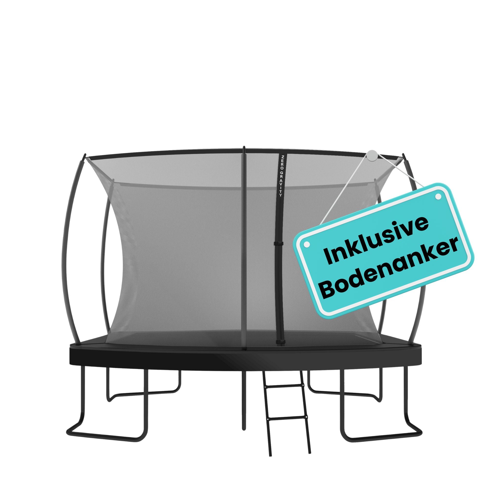 Zero Gravity Trampolin 305x213cm inkl. Leiter & Bodenanker - Nutzer bis 100kg