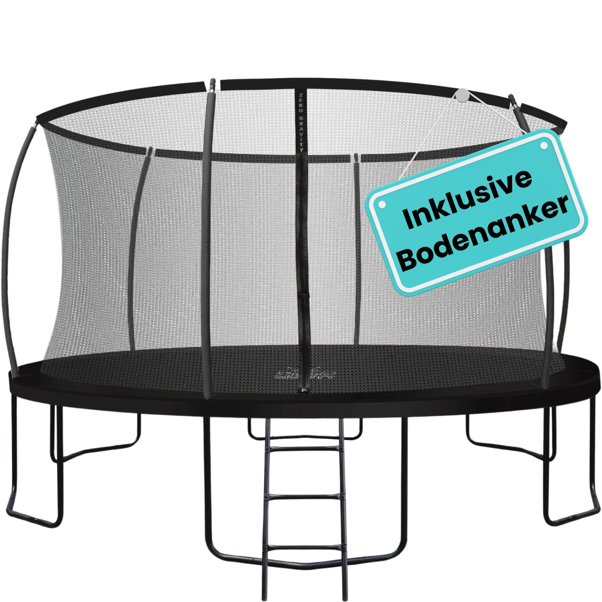 Zero Gravity Trampolin Ø 427 cm inkl. Leiter & Bodenanker-Set - Nutzer bis 150kg