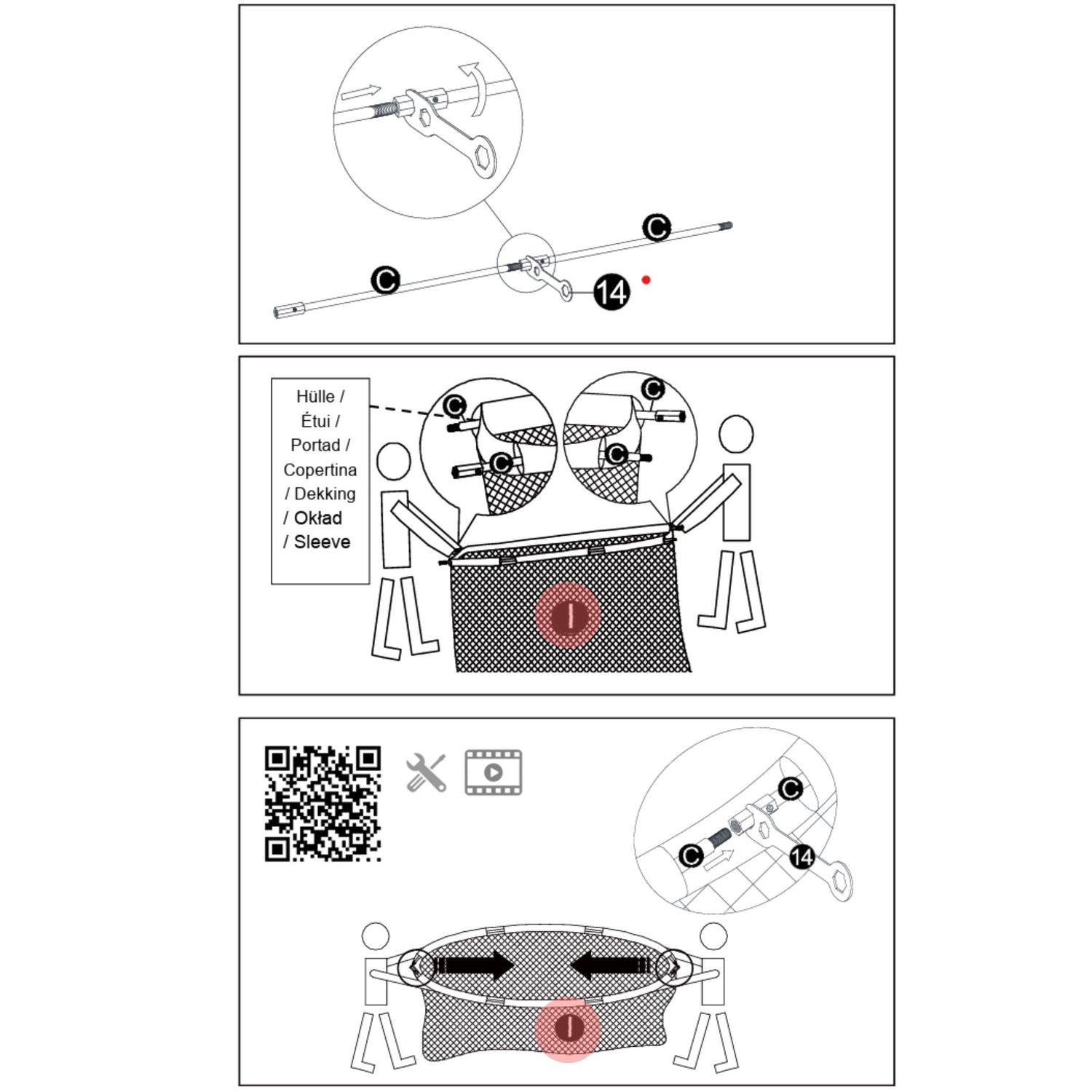 Trampolin Sicherheitsnetz (Teilenr. I) für 183, 244, 305, 366, 427 cm