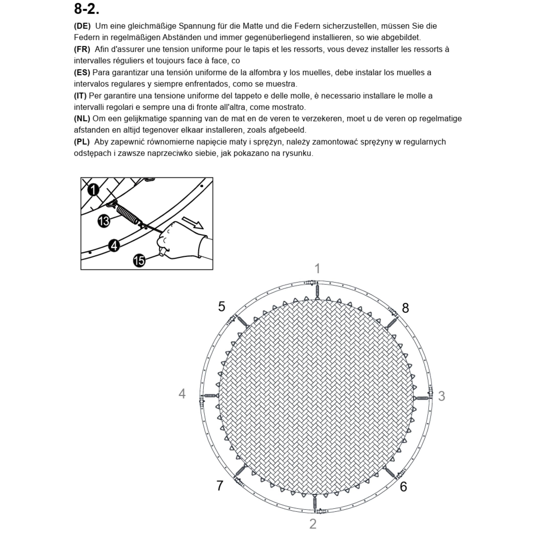 Trampolin Sprungtuch (Teilenr. 1) für 183, 244, 305, 366, 427 cm