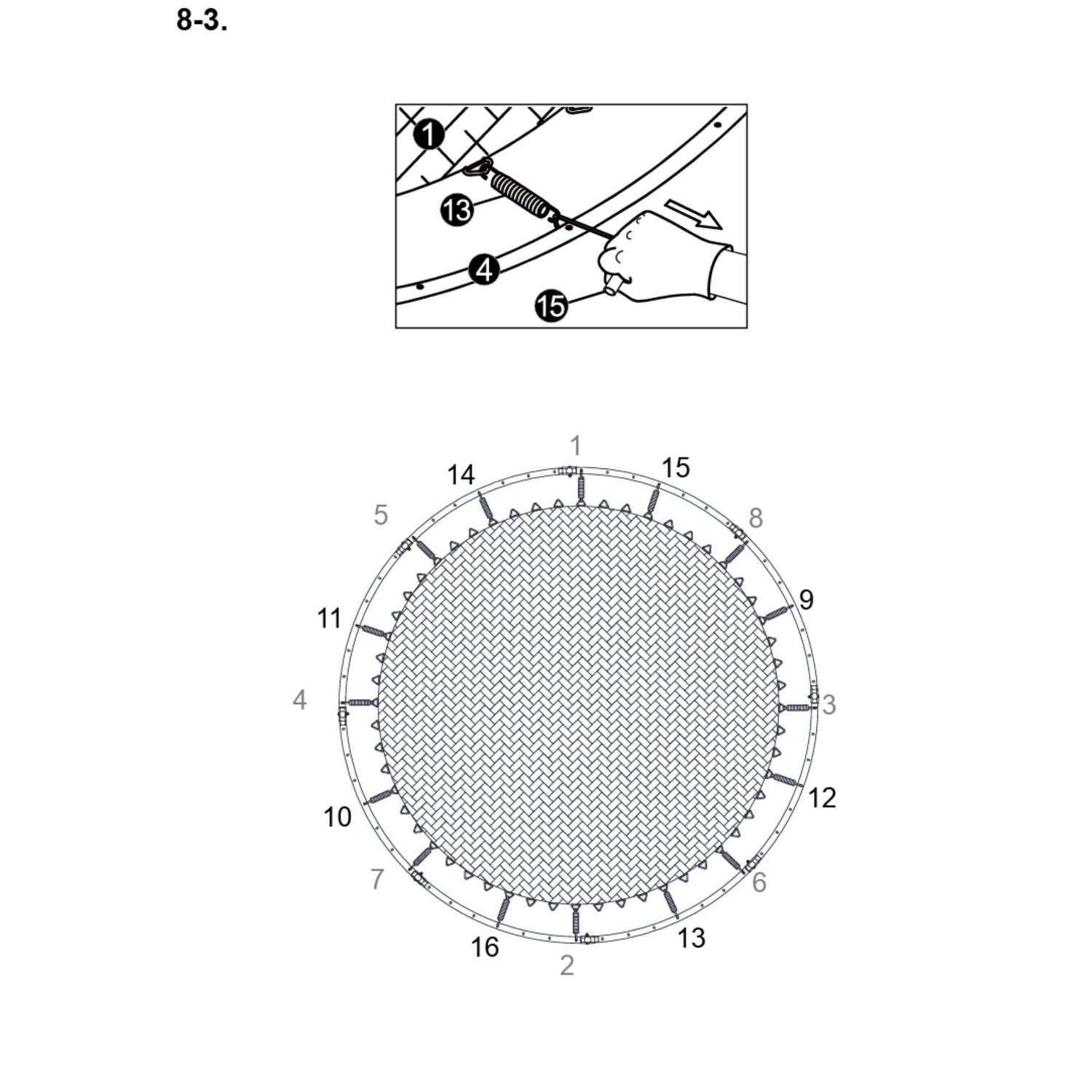 Trampolin Federn 6er Set (Teilenr. 13) für 183/244/305/366/427 cm