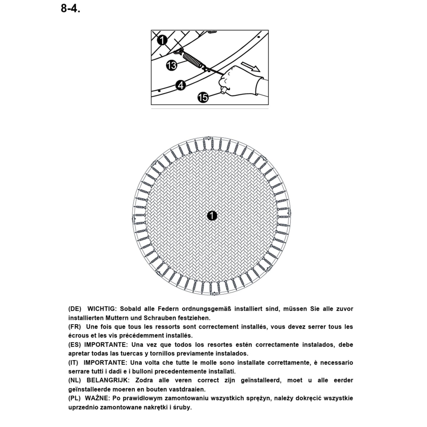 Trampolin Federn 6er Set (Teilenr. 13) für 183/244/305/366/427 cm