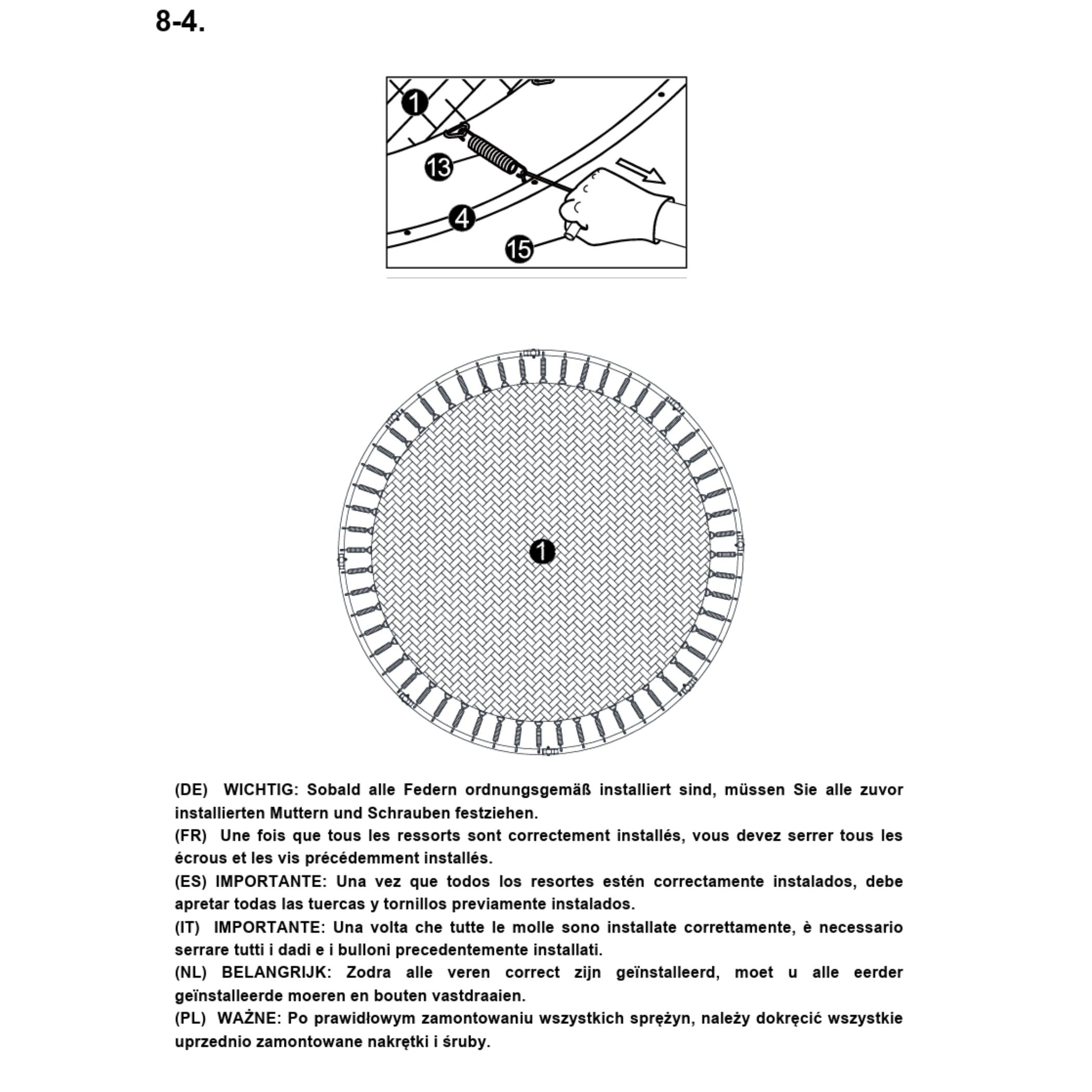 Trampolin Sprungtuch (Teilenr. 1) für 183, 244, 305, 366, 427 cm