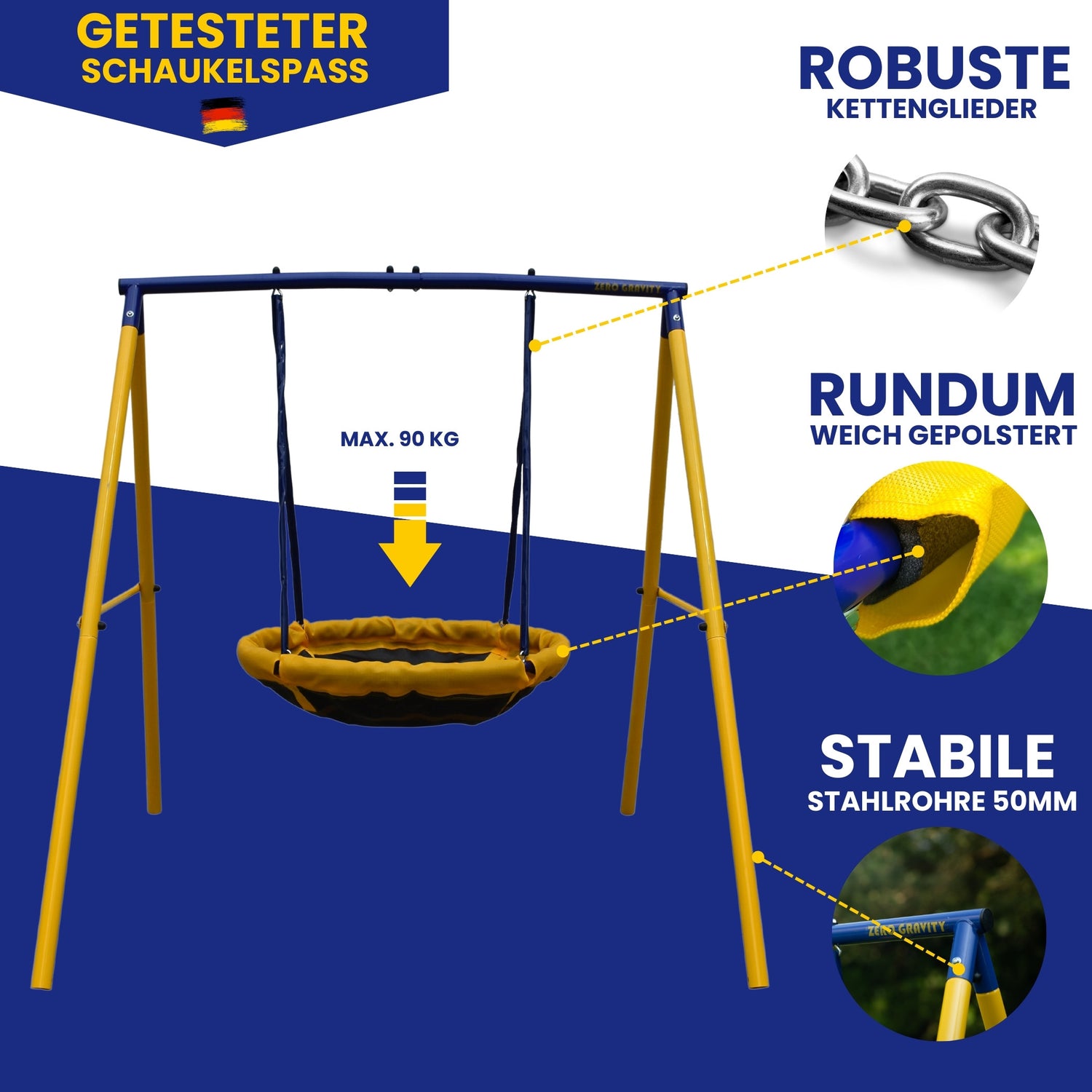 UFO Schaukel für 2 Kinder, Max. Belastungsgewicht 90kg