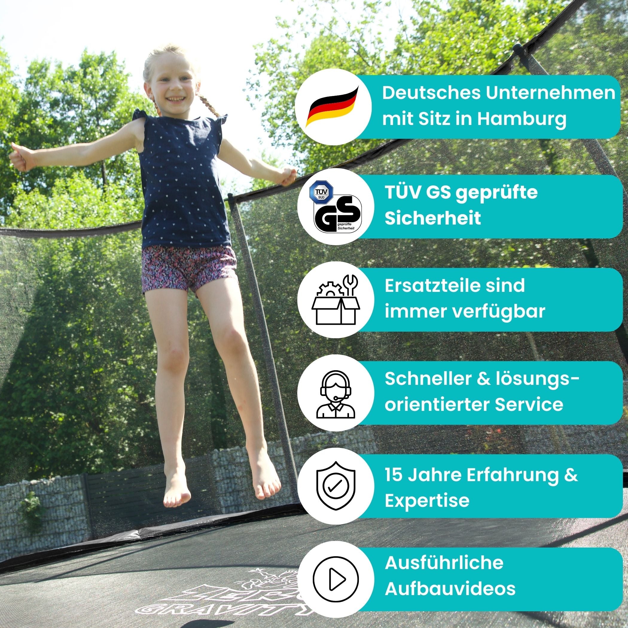 Zero Gravity Trampolin Ø 305 cm inkl. Leiter - Nutzer bis 120kg