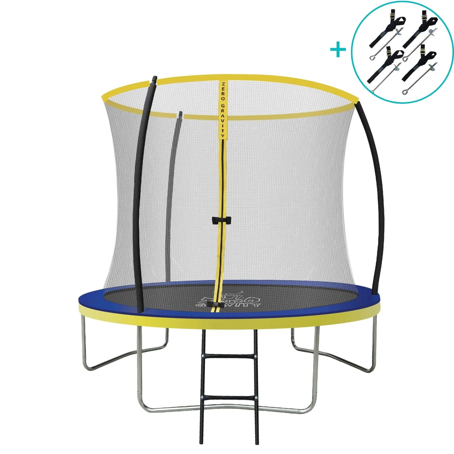 Zero Gravity Trampolin  Ø 244 cm inkl. Leiter & Bodenanker-Set - Nutzer bis 75kg