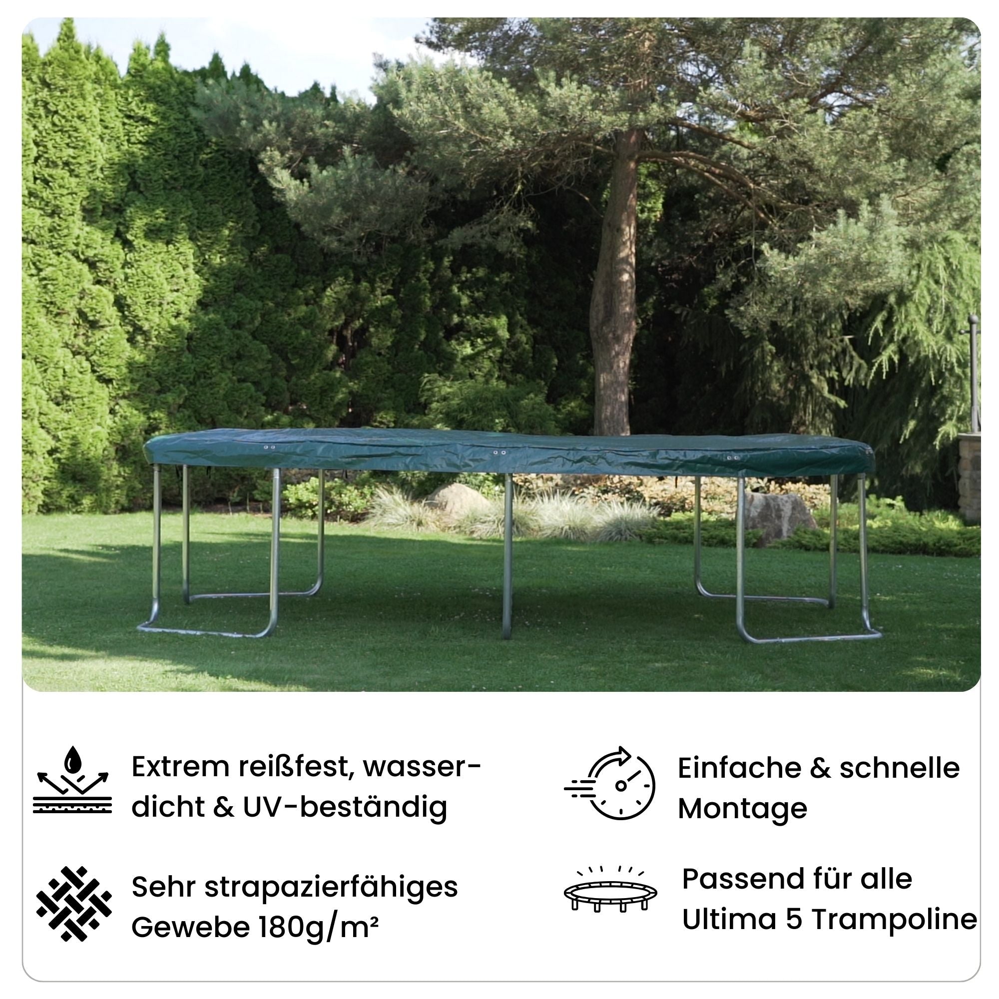 Ovale Trampolinabdeckung 305x213cm für alle Ultima 5