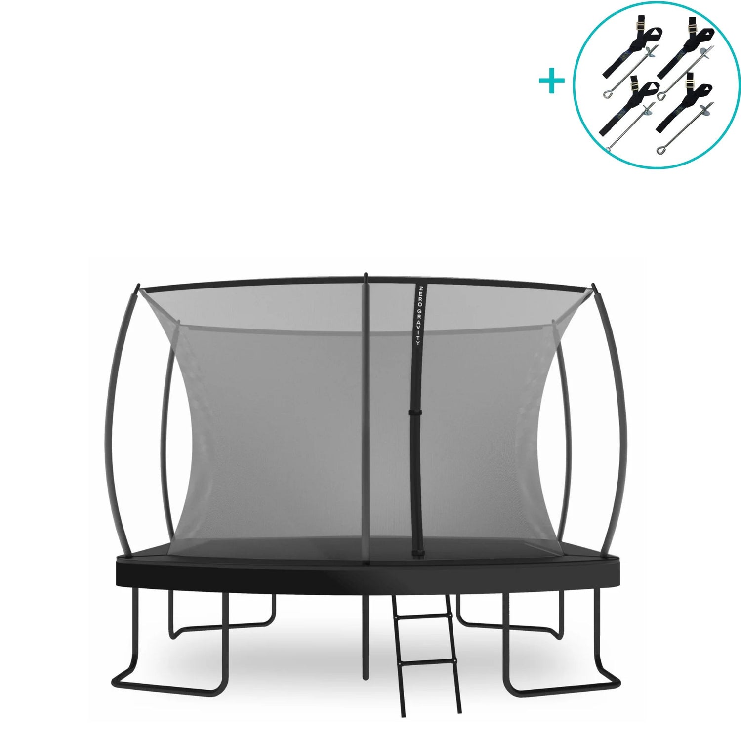 Zero Gravity Trampolin 305x213cm inkl. Leiter & Bodenanker - Nutzer bis 100kg
