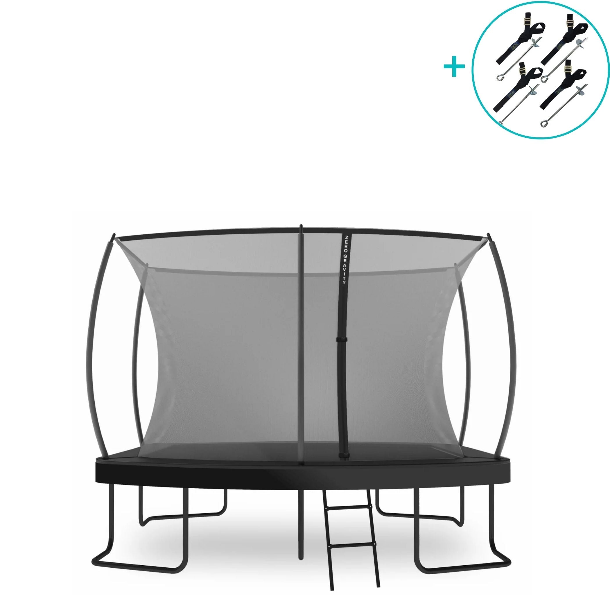Zero Gravity Trampolin 305x213cm inkl. Leiter & Bodenanker - Nutzer bis 100kg