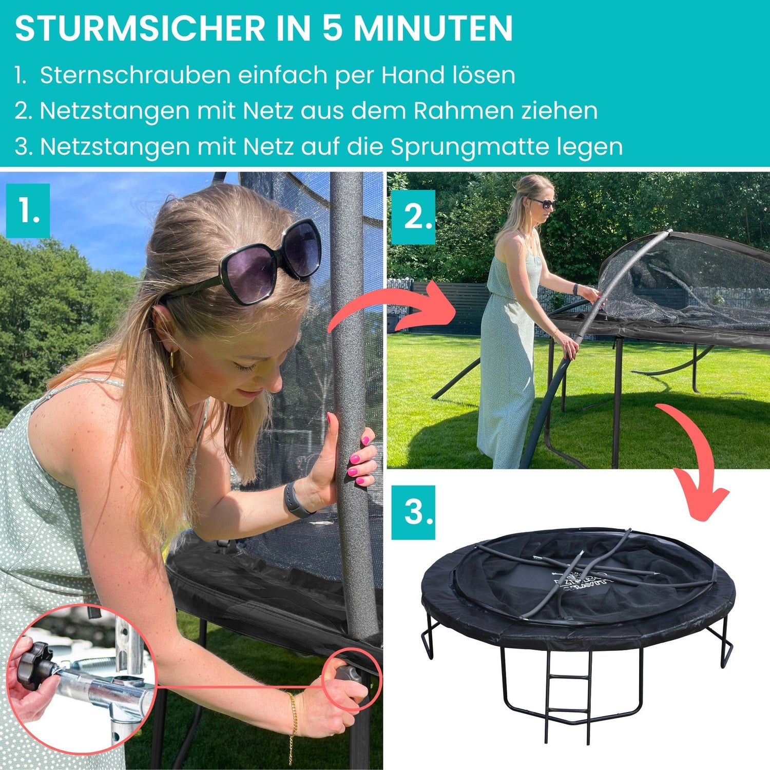 Zero Gravity Trampolin Ø 427 cm inkl. Leiter - Nutzer bis 150kg