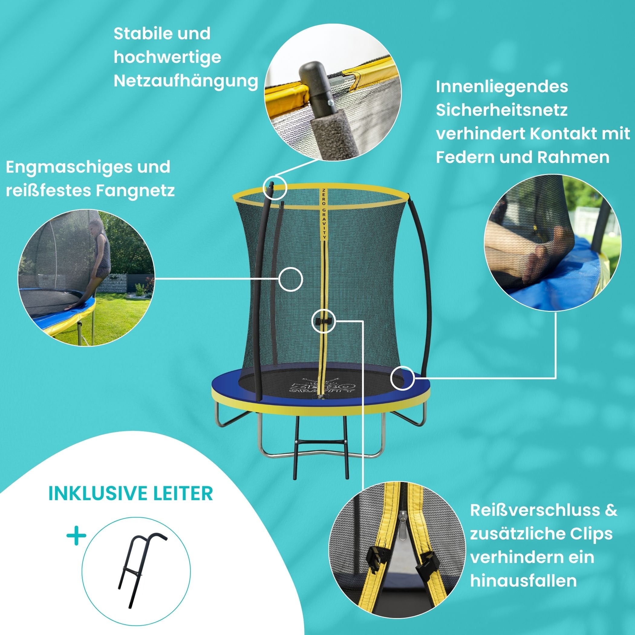 Zero Gravity Trampolin Ø 183 cm inkl. Leiter - Nutzer bis 50kg