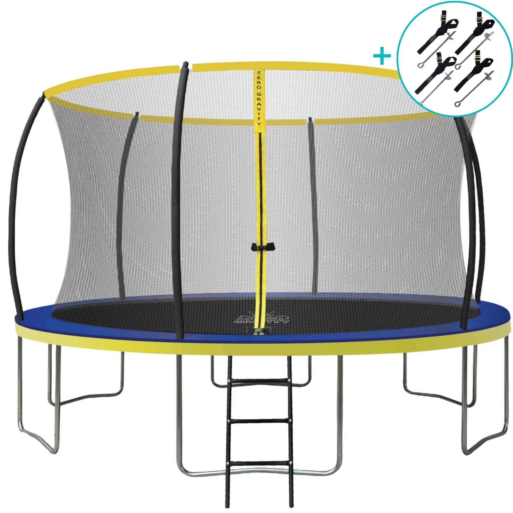 Zero Gravity Trampolin Ø 427 cm inkl. Leiter & Bodenanker - Nutzer bis 150kg