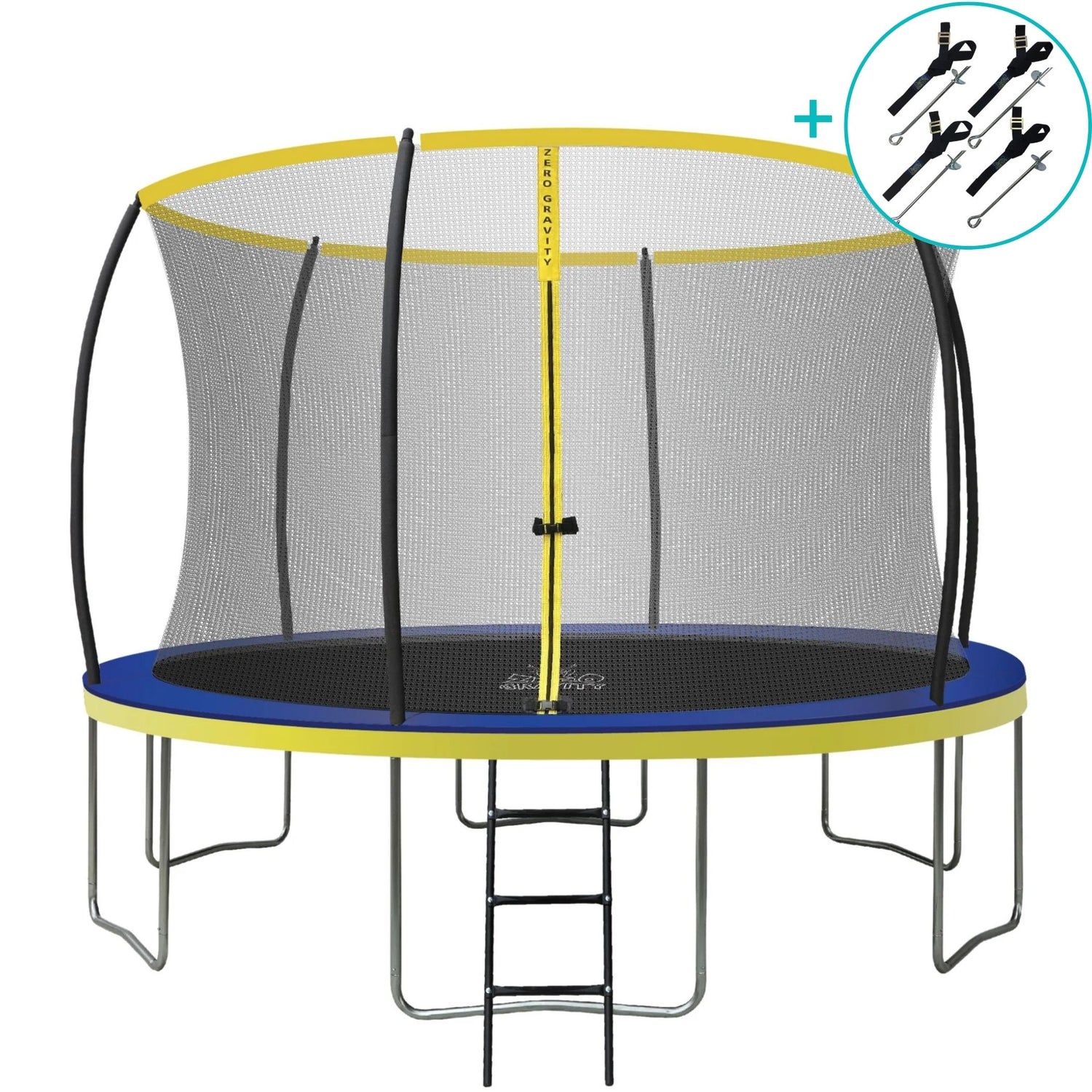 Zero Gravity Trampolin Ø 366 cm inkl. Leiter & Bodenanker - Nutzer bis 150kg