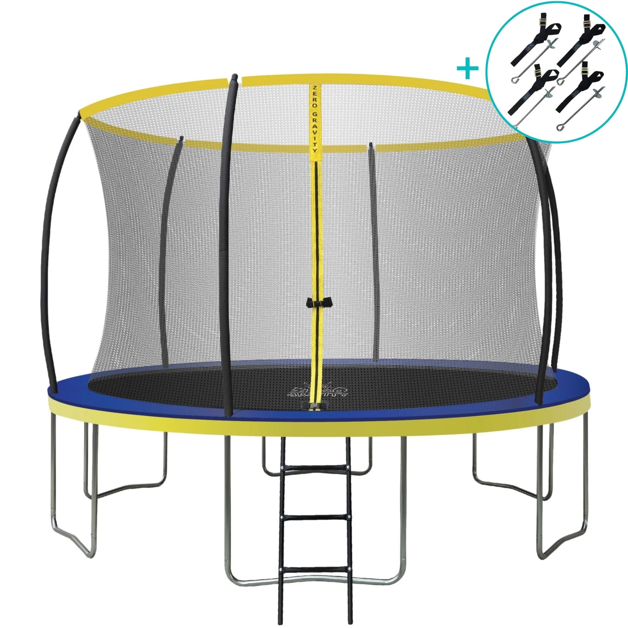 Zero Gravity Trampolin Ø 366 cm inkl. Leiter & Bodenanker - Nutzer bis 150kg
