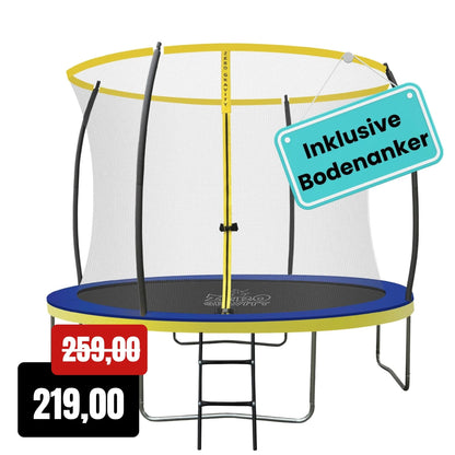 Zero Gravity Trampolin Ø 305 cm inkl. Leiter &amp; Bodenanker - Nutzer bis 120kg
