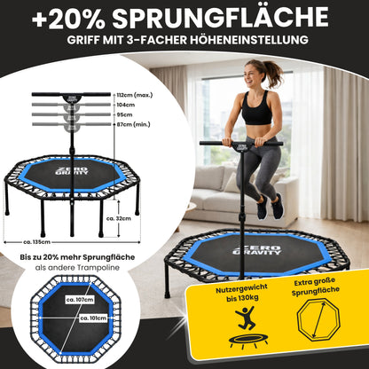 Zero Gravity Fitness Trampolin blau - Nutzer bis 130kg