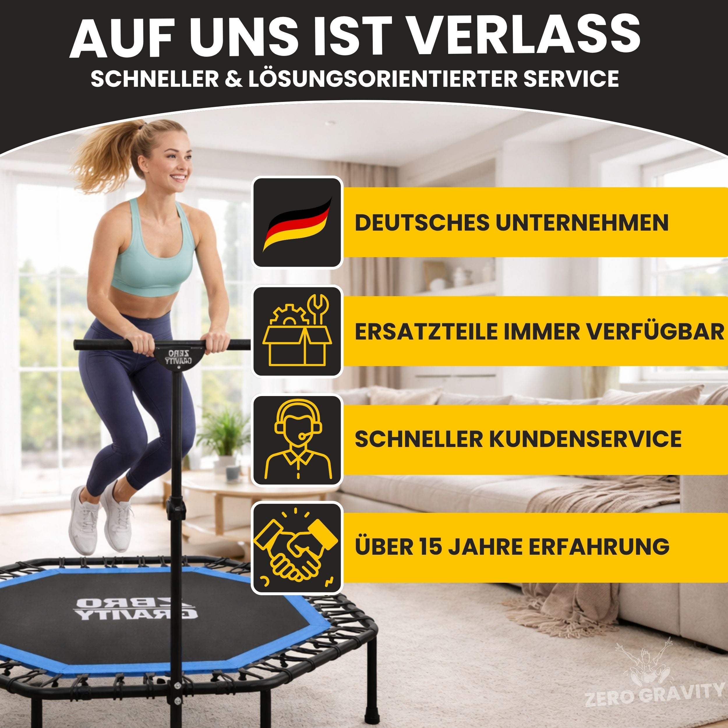 Zero Gravity Fitness Trampolin blau - Nutzer bis 130kg