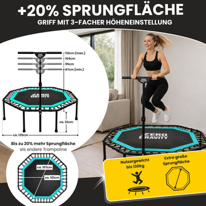 Zero Gravity Fitness Trampolin türkis - Nutzer bis 130kg