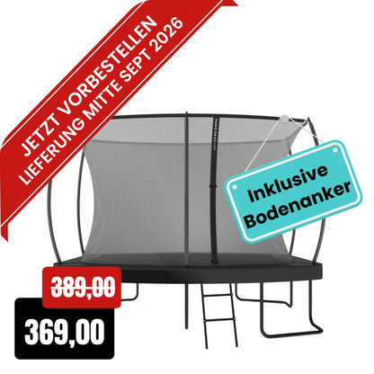 Zero Gravity Trampolin 305x213cm inkl. Leiter &amp; Bodenanker - Nutzer bis 100kg