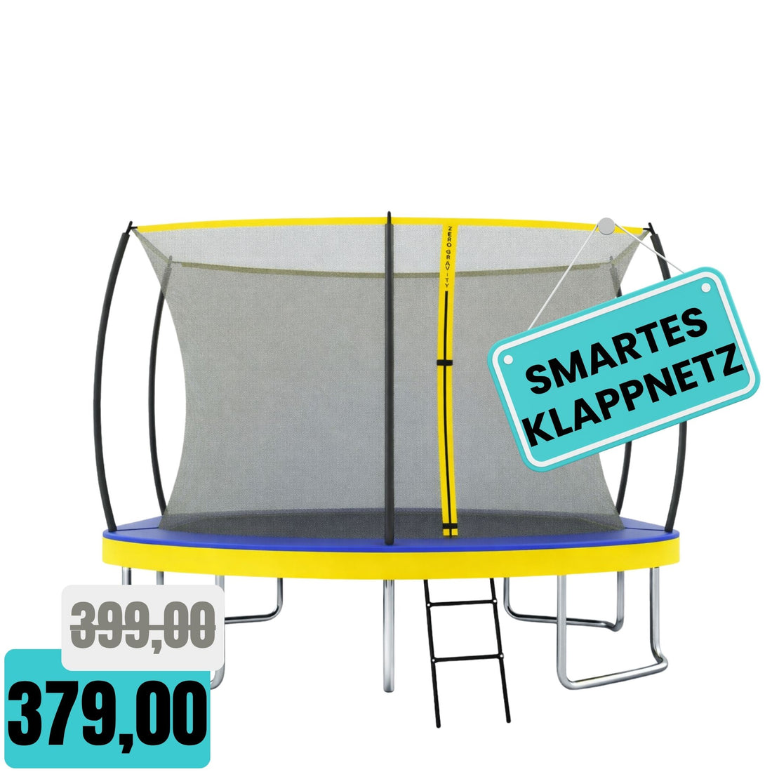 Zero Gravity Trampolin 305x213cm inkl. Leiter &amp; Bodenanker - Nutzer bis 100kg
