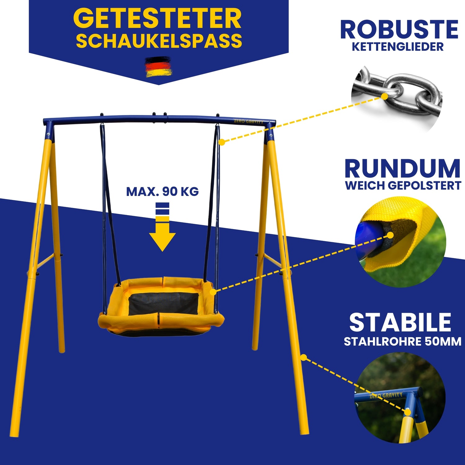 Magic Carpet Schaukel für 2 Kinder, Max. Belastungsgewicht 90kg