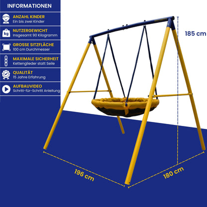 UFO Schaukel für 2 Kinder, Max. Belastungsgewicht 90kg
