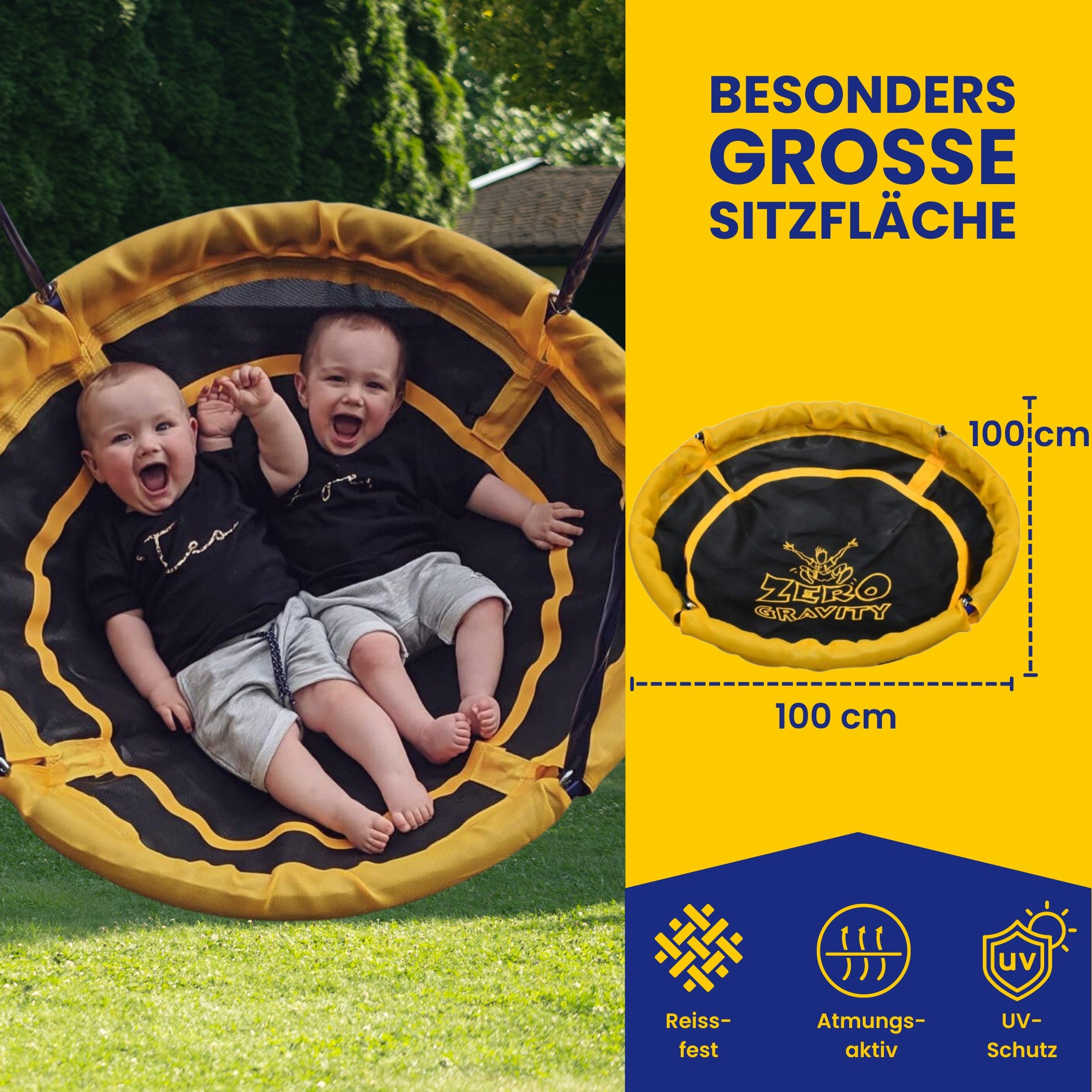 UFO Schaukel für 2 Kinder, Max. Belastungsgewicht 90kg