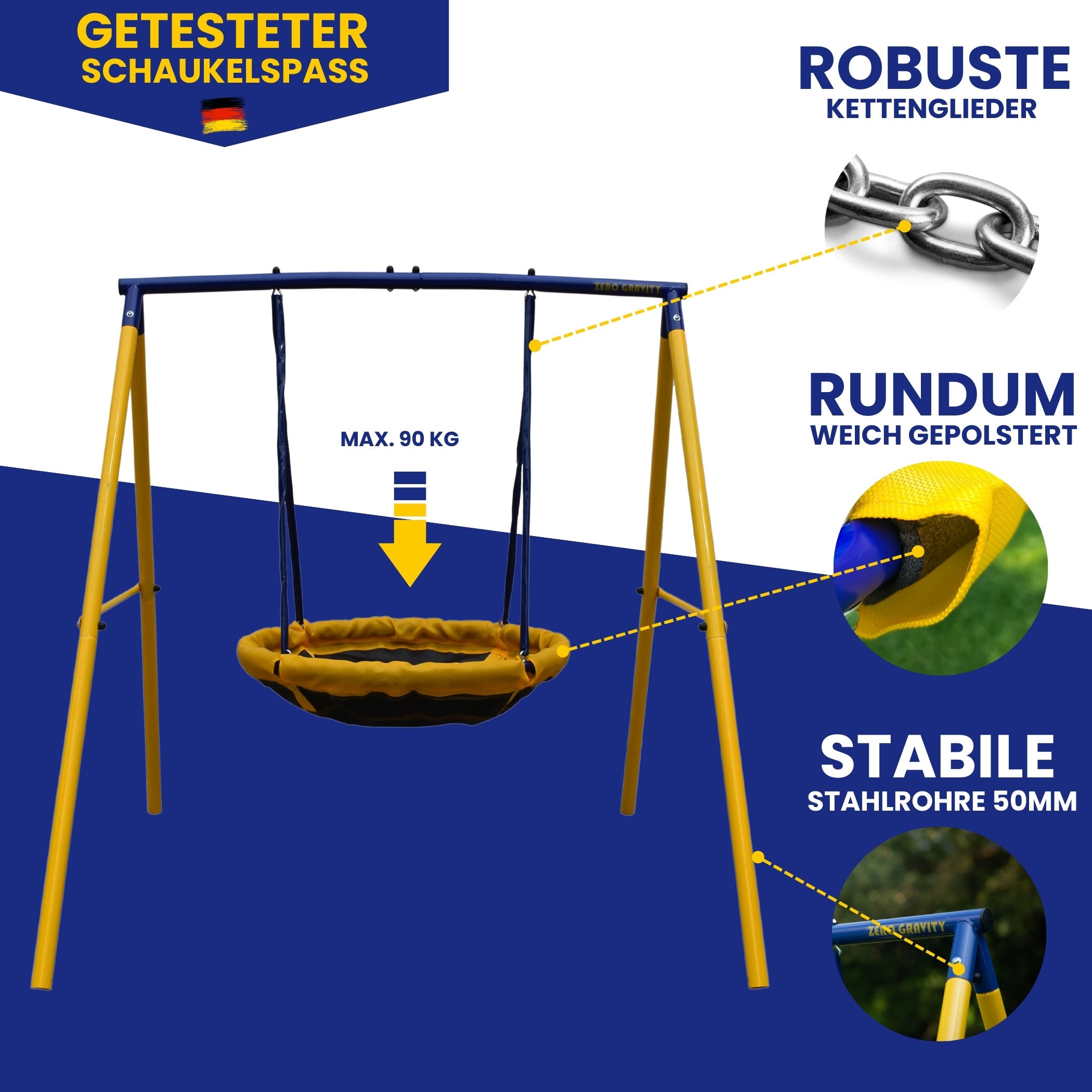 UFO Schaukel für 2 Kinder, Max. Belastungsgewicht 90kg