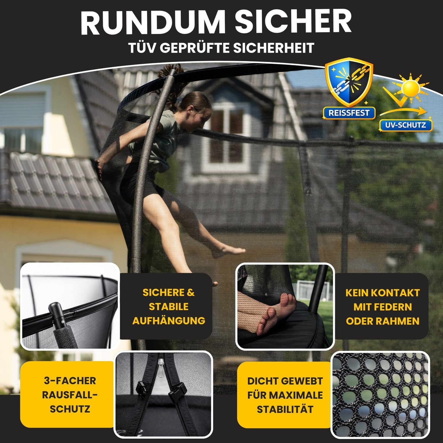 Zero Gravity Trampolin Ø 244 cm inkl. Leiter &amp; Bodenanker - Nutzer bis 75kg