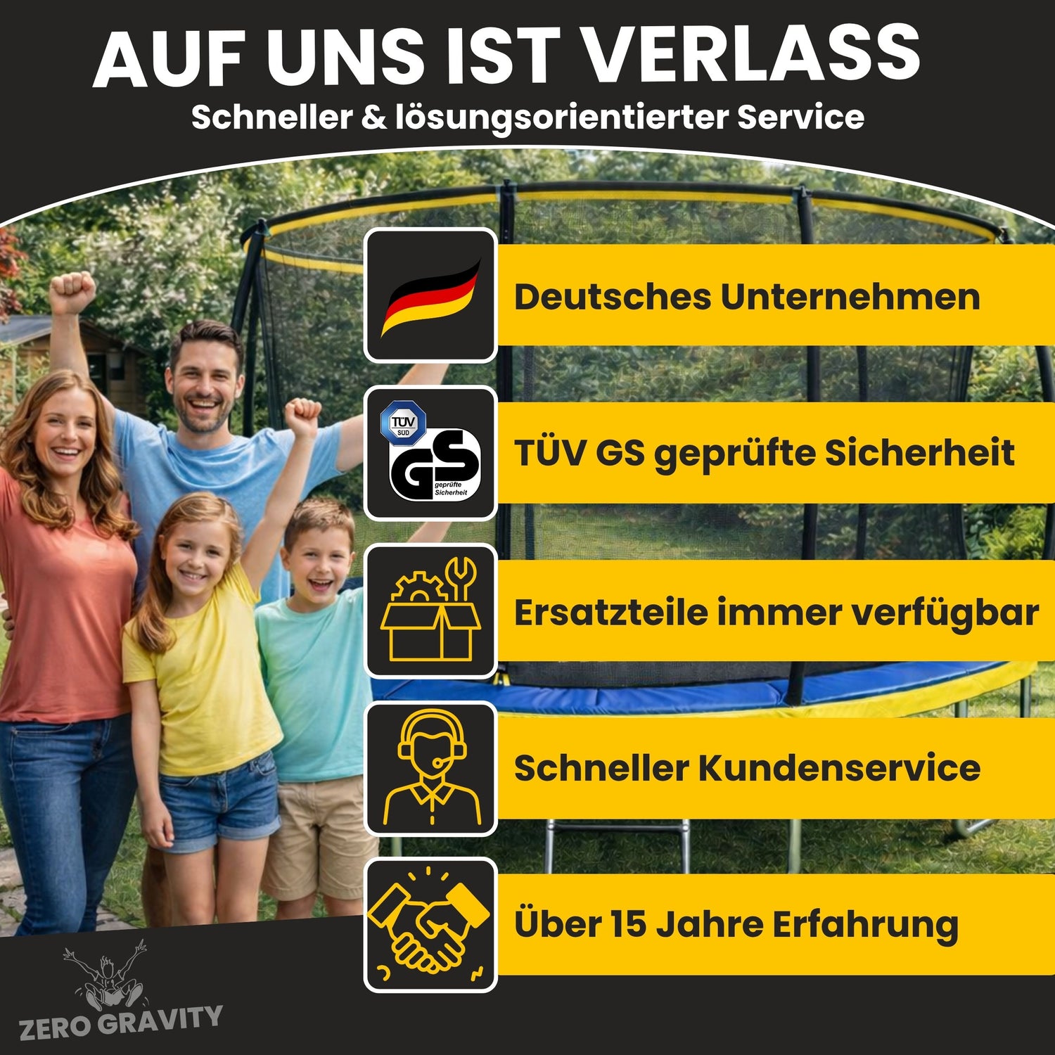 Zero Gravity Trampolin Ø 244 cm inkl. Leiter &amp; Bodenanker - Nutzer bis 75kg