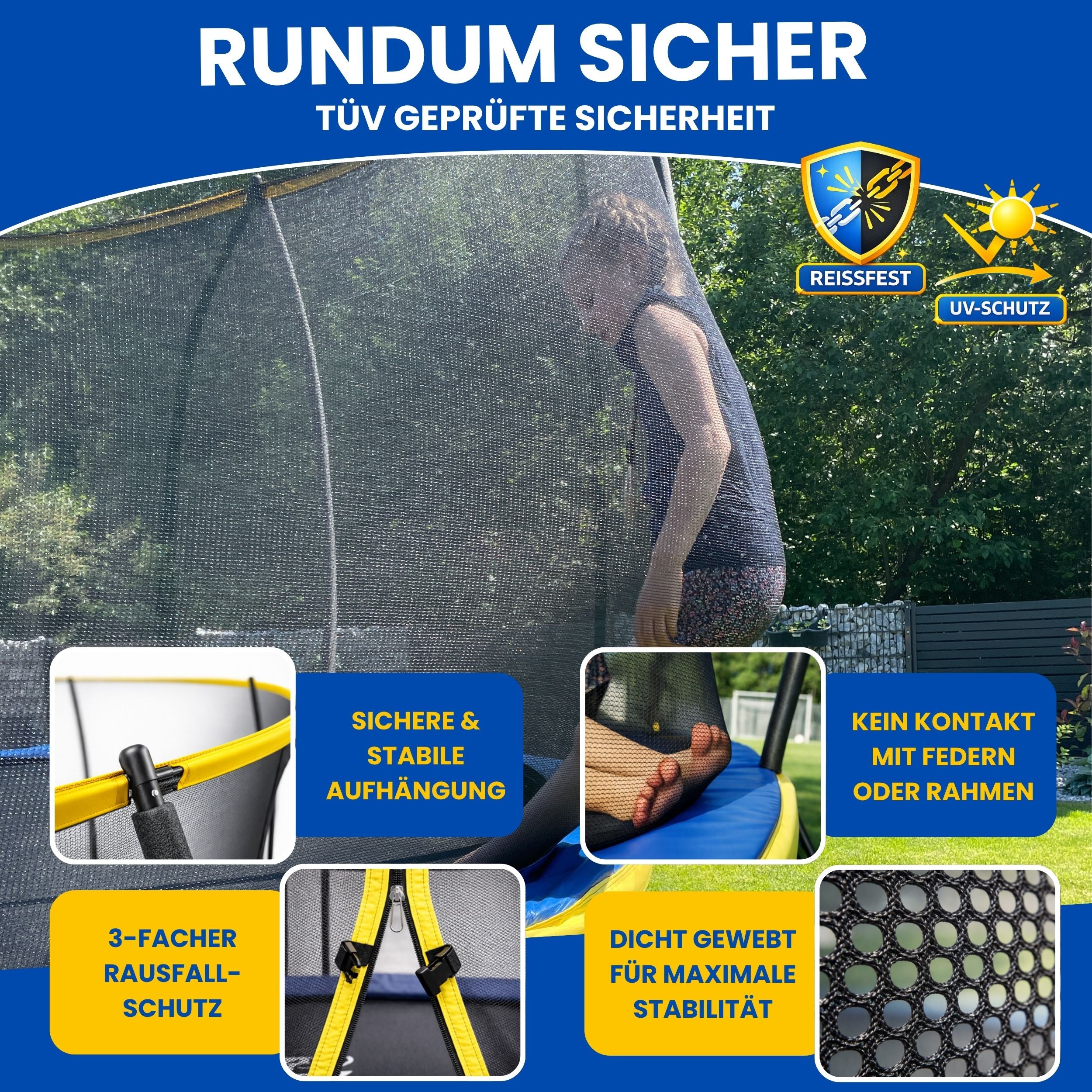 Zero Gravity Trampolin Ø 305 cm inkl. Leiter &amp; Bodenanker - Nutzer bis 120kg