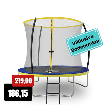 Zero Gravity Trampolin  Ø 244 cm inkl. Leiter &amp; Bodenanker-Set - Nutzer bis 75kg