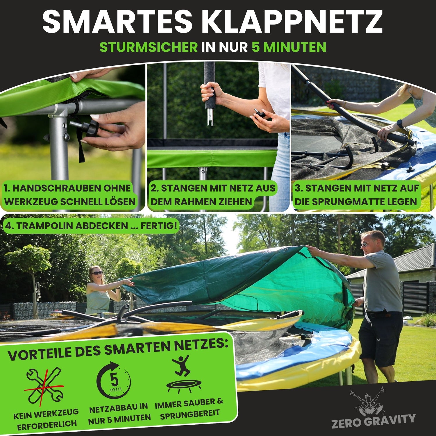 Zero Gravity Trampolin Ø 305 cm