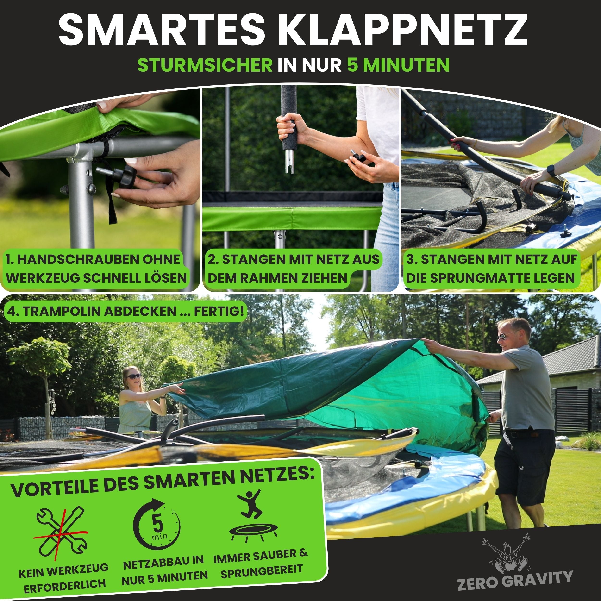 Zero Gravity Trampolin Ø 305 cm - Nutzer bis 100kg