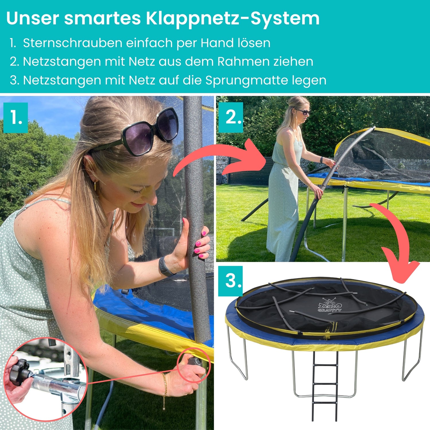Zero Gravity Trampolin Ø 183 cm inkl. Leiter - Nutzer bis 50kg