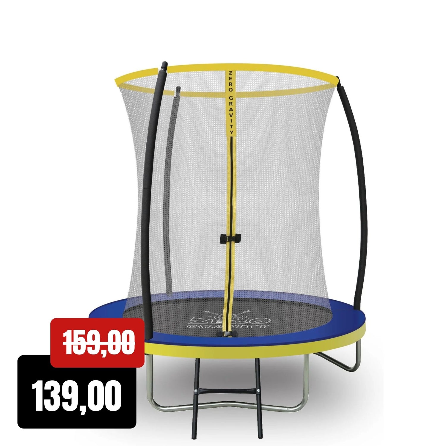 ZERO GRAVITY Trampolín de Exterior 183, 244, 305, 366, 427cm - Cama elástica de jardín con Certificado TÜV Incl. Escalera - A Prueba de tormentas en 5 Minutos (305cm / 10ft / Blue-Yellow ZERO GRAVITY Trampolín de Exterior 183, 244, 305, 366, 427cm - Cama elástica de jardín con Certificado TÜV Incl. Escalera - A Prueba de tormentas en 5 Minutos (305cm / 10ft / Blue-Yellow