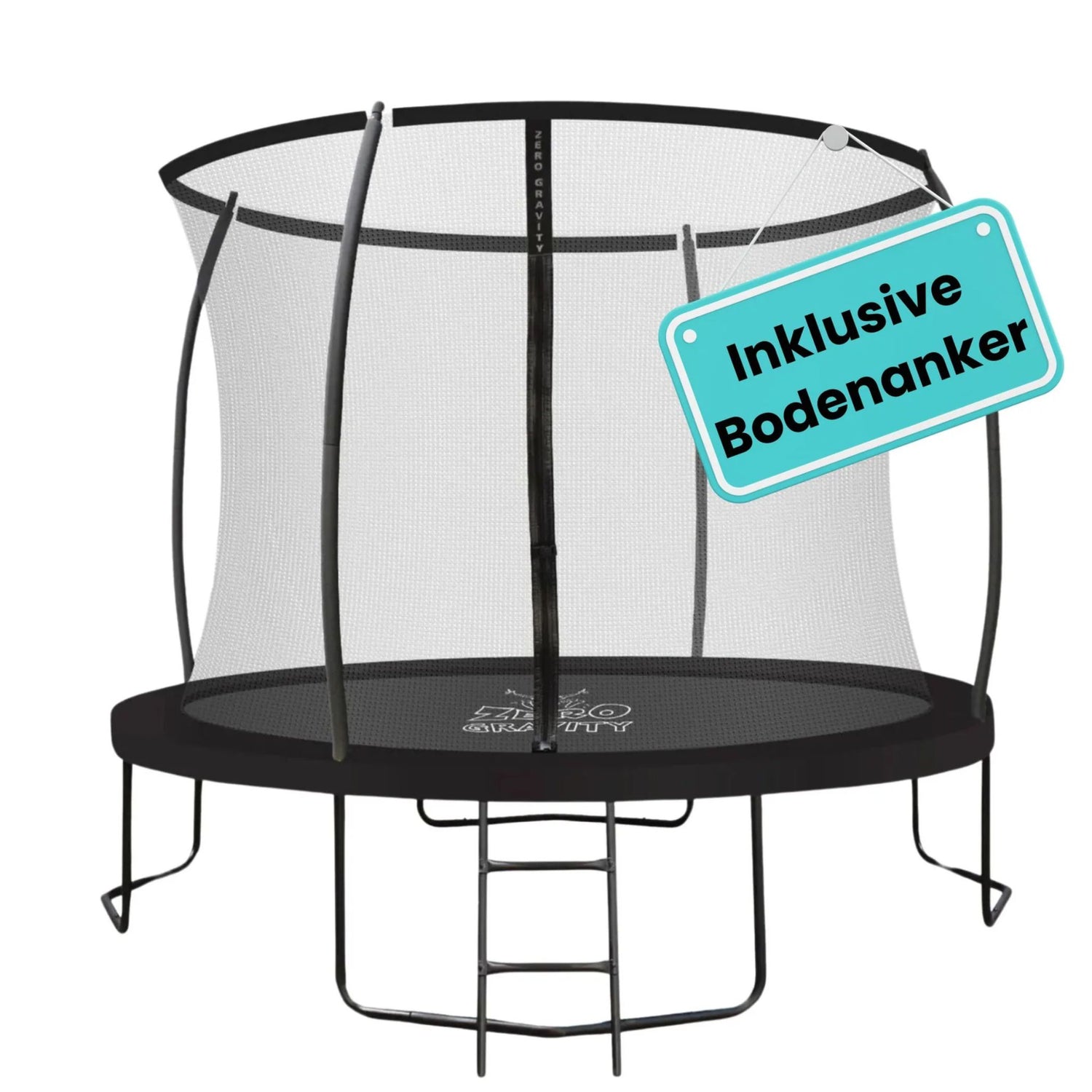 Zero Gravity Trampolin Ø 305 cm inkl. Leiter &amp; Bodenanker - Nutzer bis 120kg