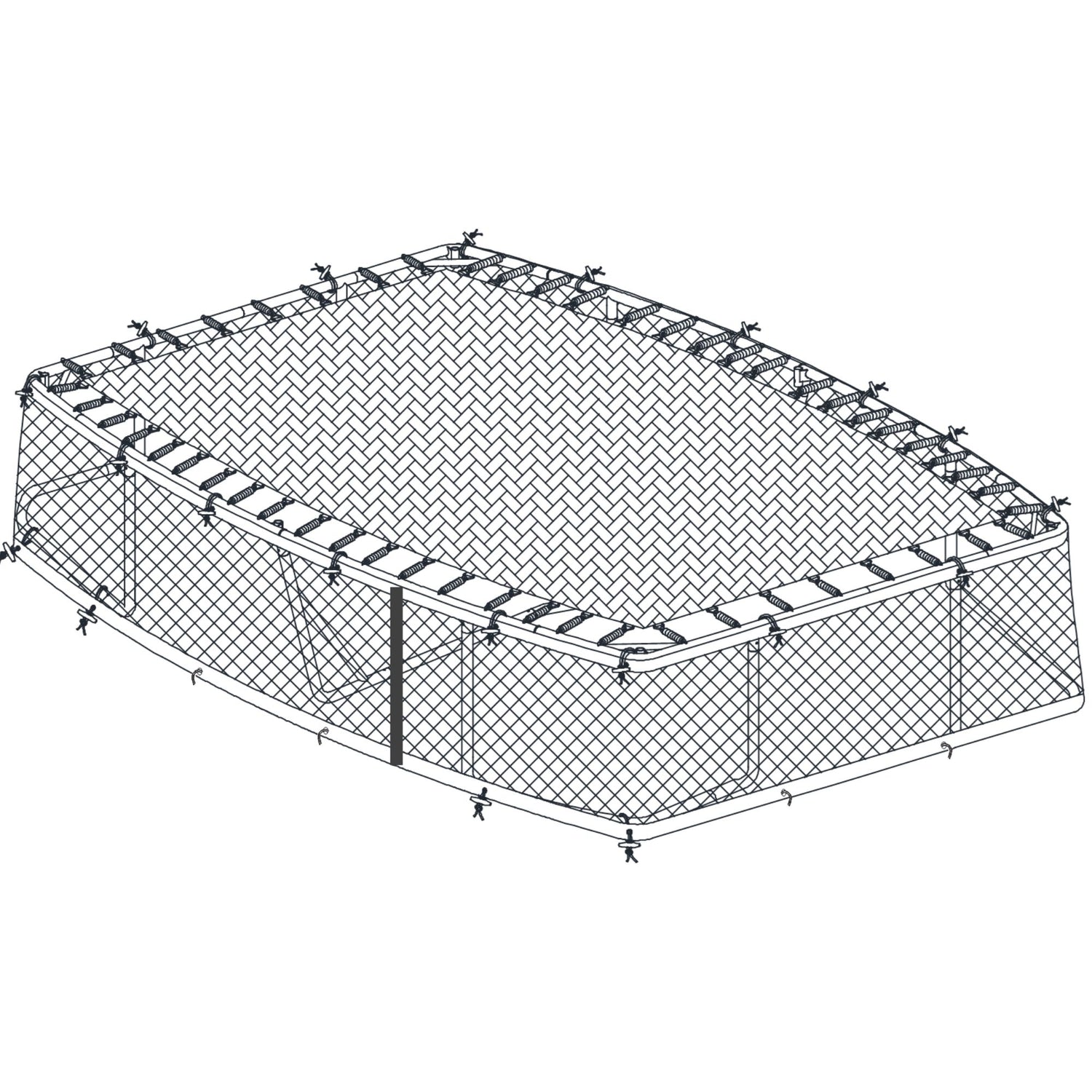 Trampolin Rahmennetze oval für 305x213, 366x244, 457x305 cm