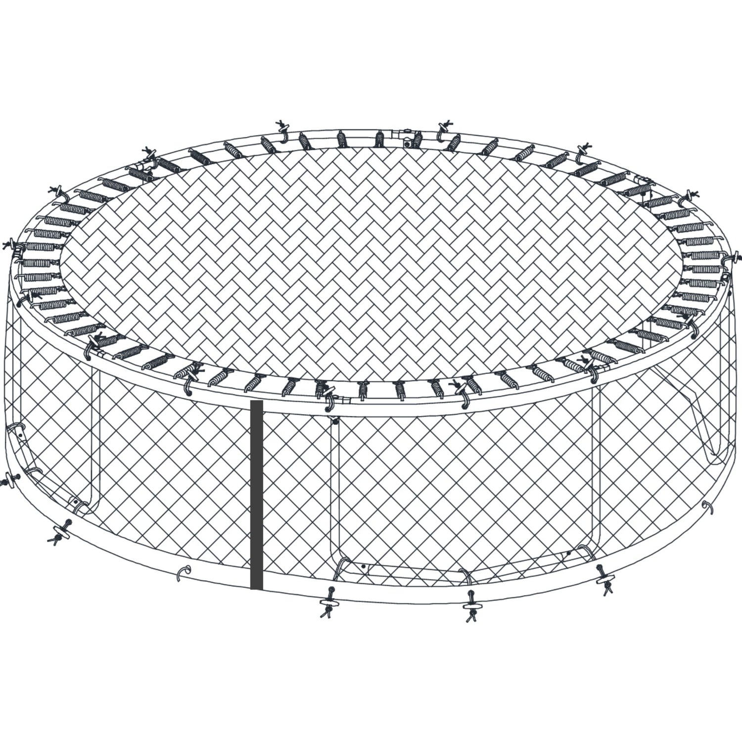Trampolin Rahmennetze rund für 183, 244, 305, 366, 427 cm