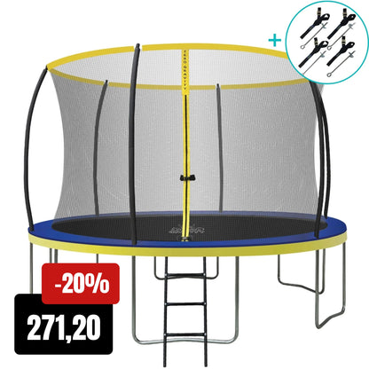 Zero Gravity Trampolin Ø 366 cm inkl. Leiter &amp; Bodenanker - Nutzer bis 150kg