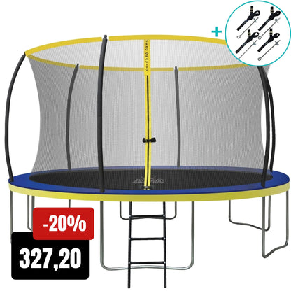 Zero Gravity Trampolin Ø 427 cm inkl. Leiter &amp; Bodenanker - Nutzer bis 150kg
