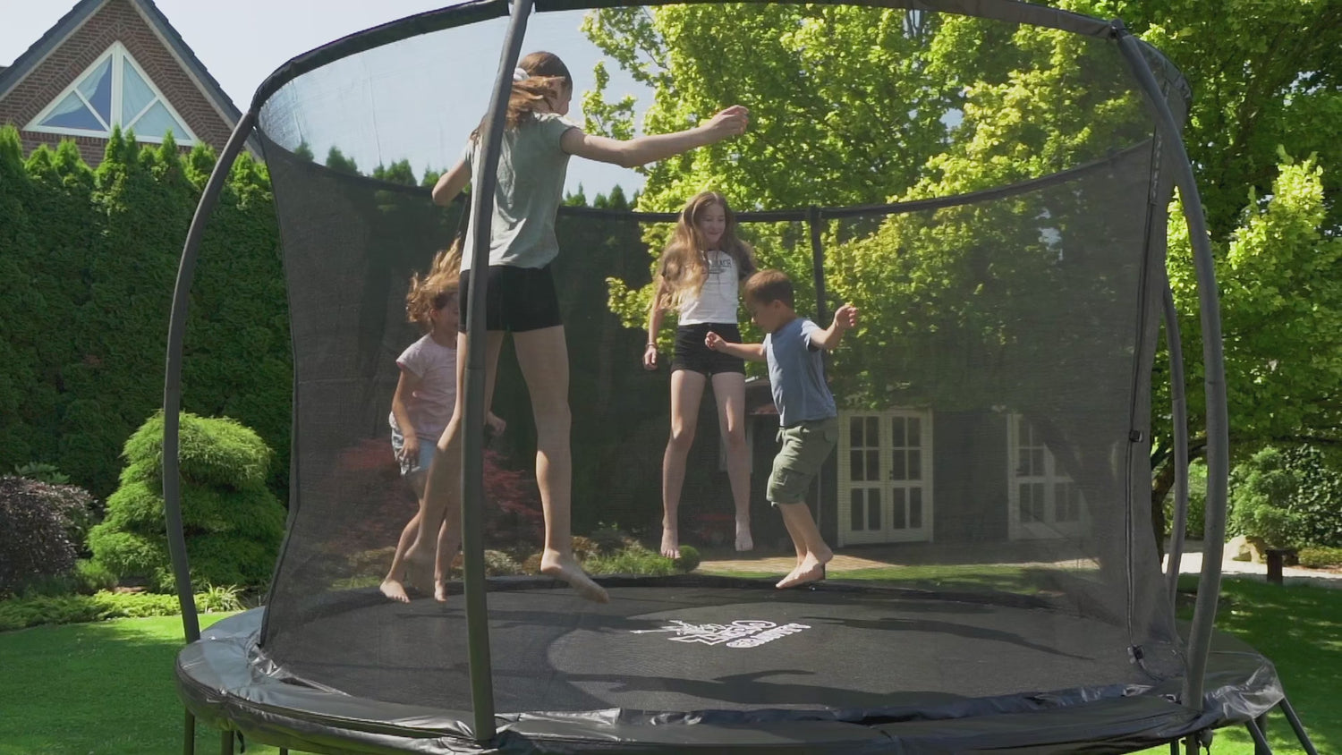 Zero Gravity Trampolin Ø 366 cm inkl. Leiter - Nutzer bis 150kg - Ultima 4 Black Edition