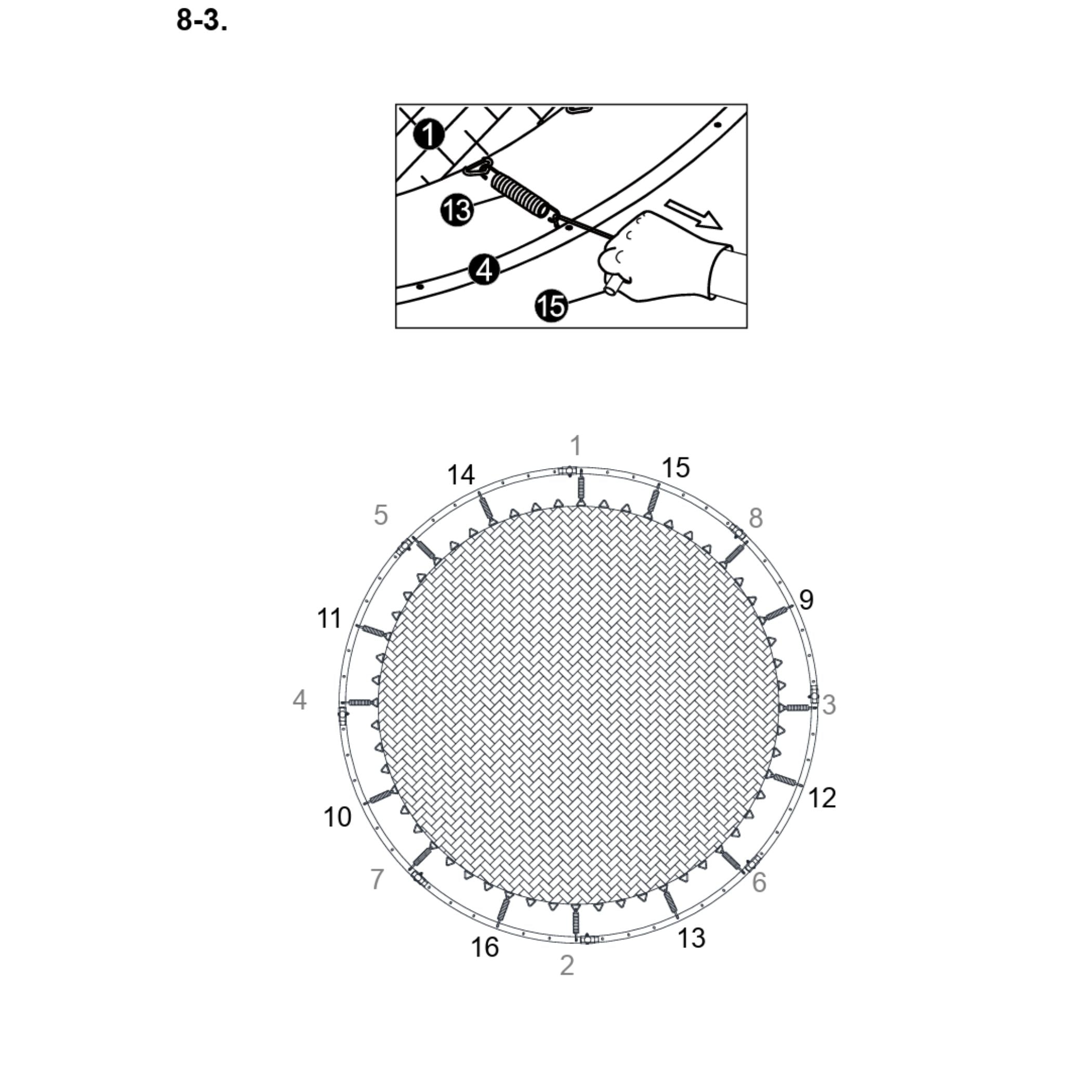 Trampolin Sprungtuch (Teilenr. 1) für 183, 244, 305, 366, 427 cm