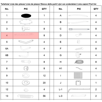 Trampolin Rahmenteil (Teilenr. 4) für 183, 244, 305, 366, 427 cm