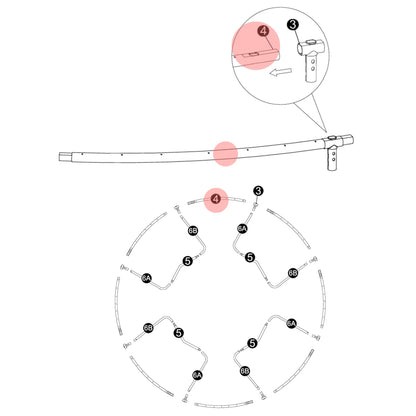 Trampolin Rahmenteil (Teilenr. 4) für 183, 244, 305, 366, 427 cm