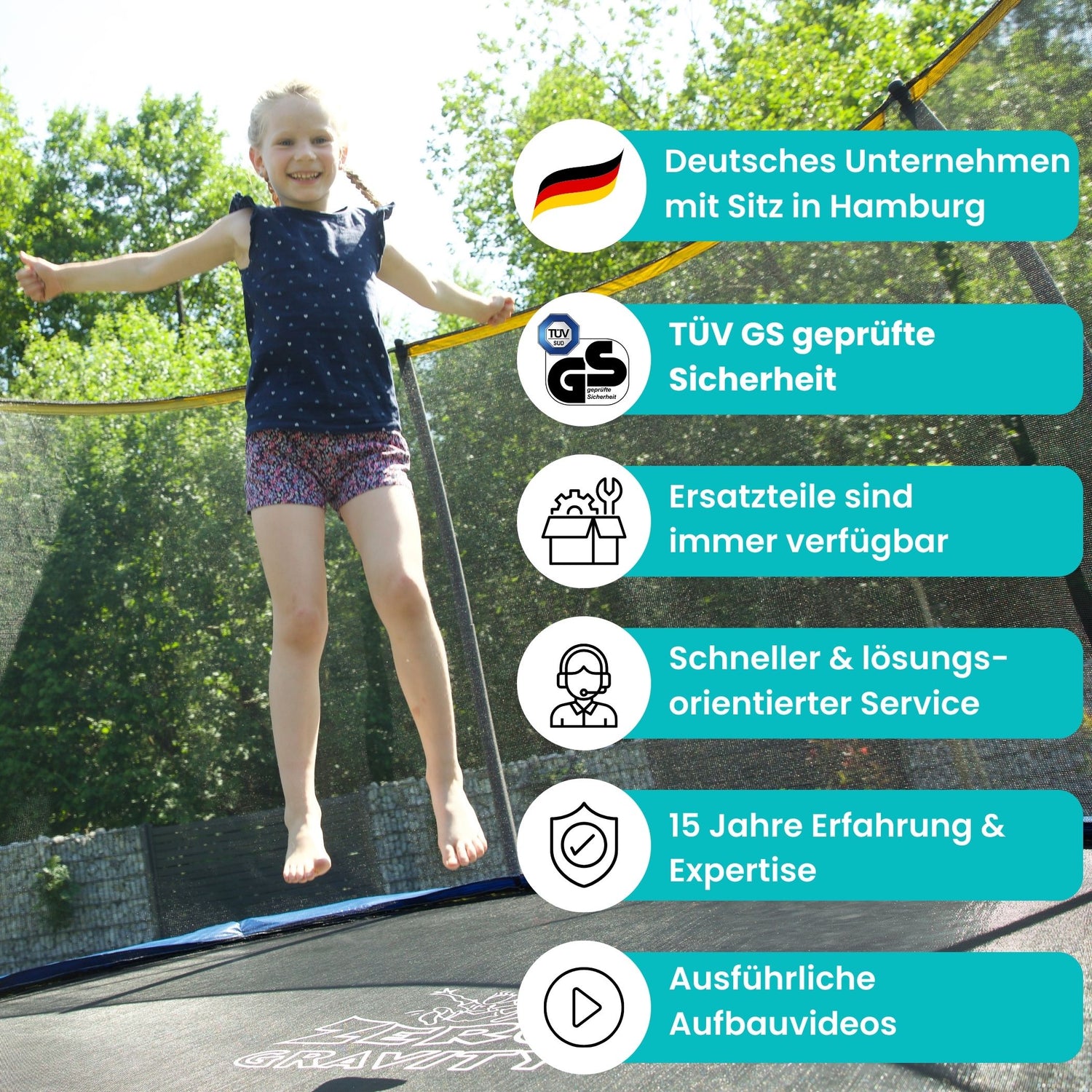 Zero Gravity Trampolin 366x244cm inkl. Leiter - Nutzer bis 130kg