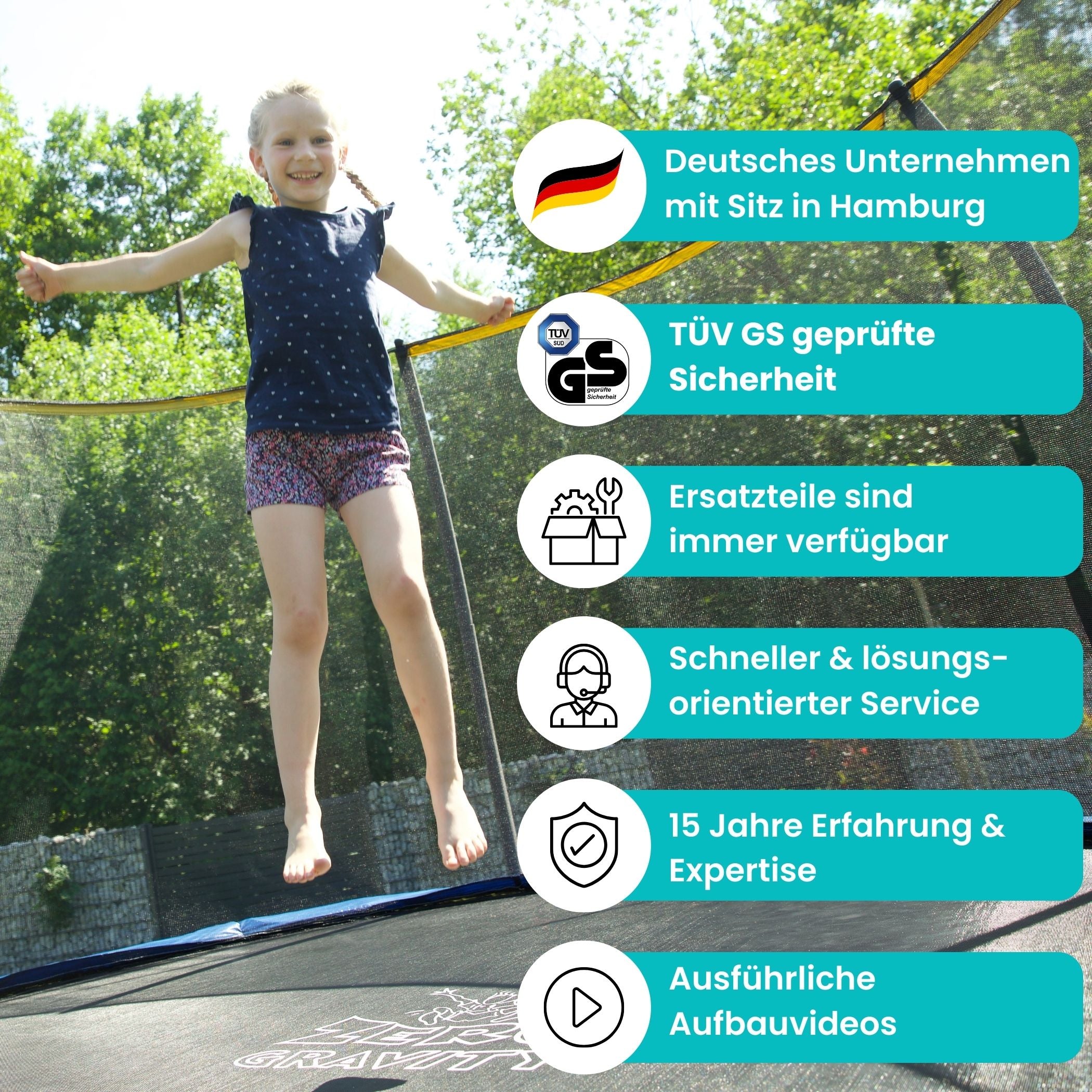 Zero Gravity Trampolin 366x244cm inkl. Leiter - Nutzer bis 130kg