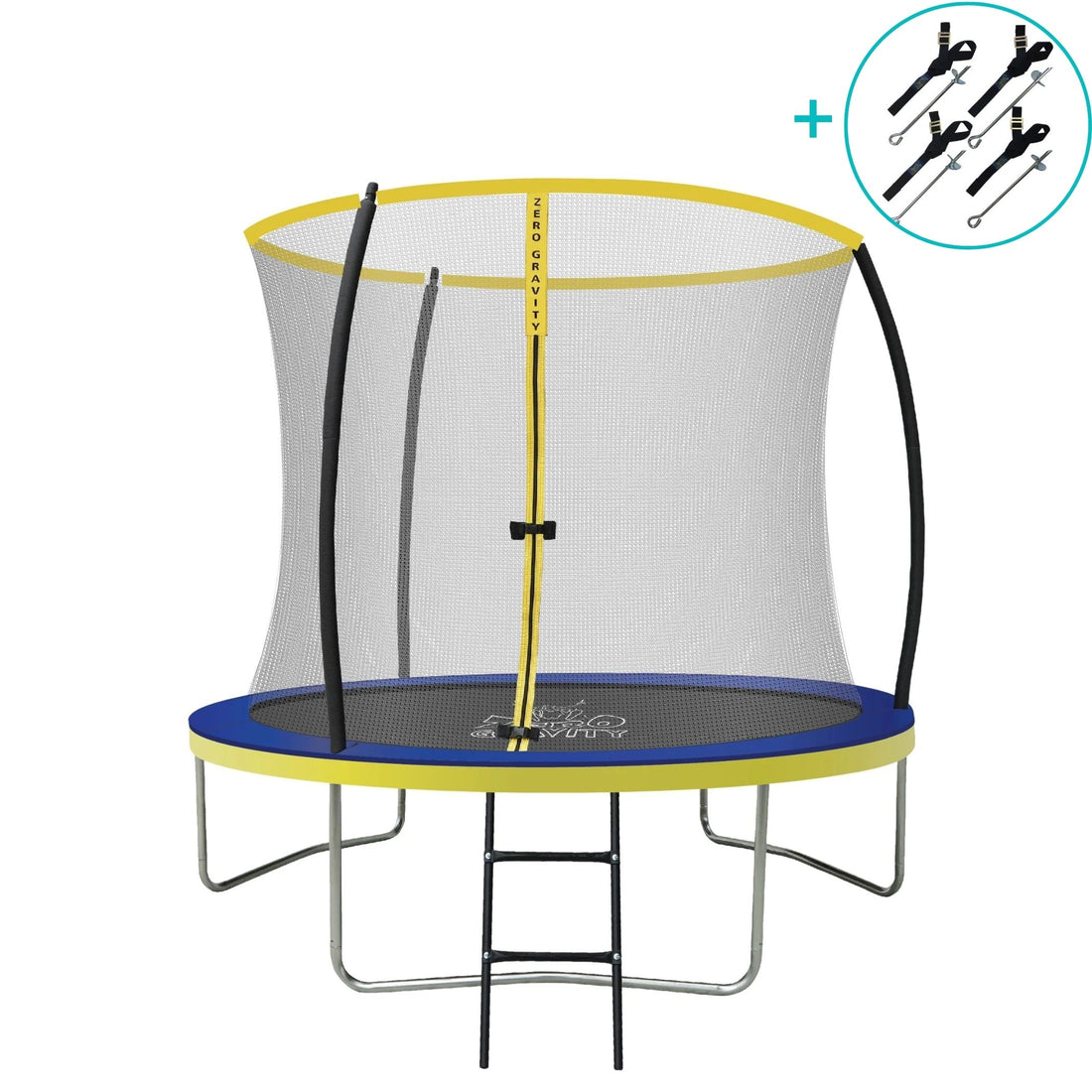 Zero Gravity Trampolin  Ø 244 cm inkl. Leiter &amp; Bodenanker-Set - Nutzer bis 75kg