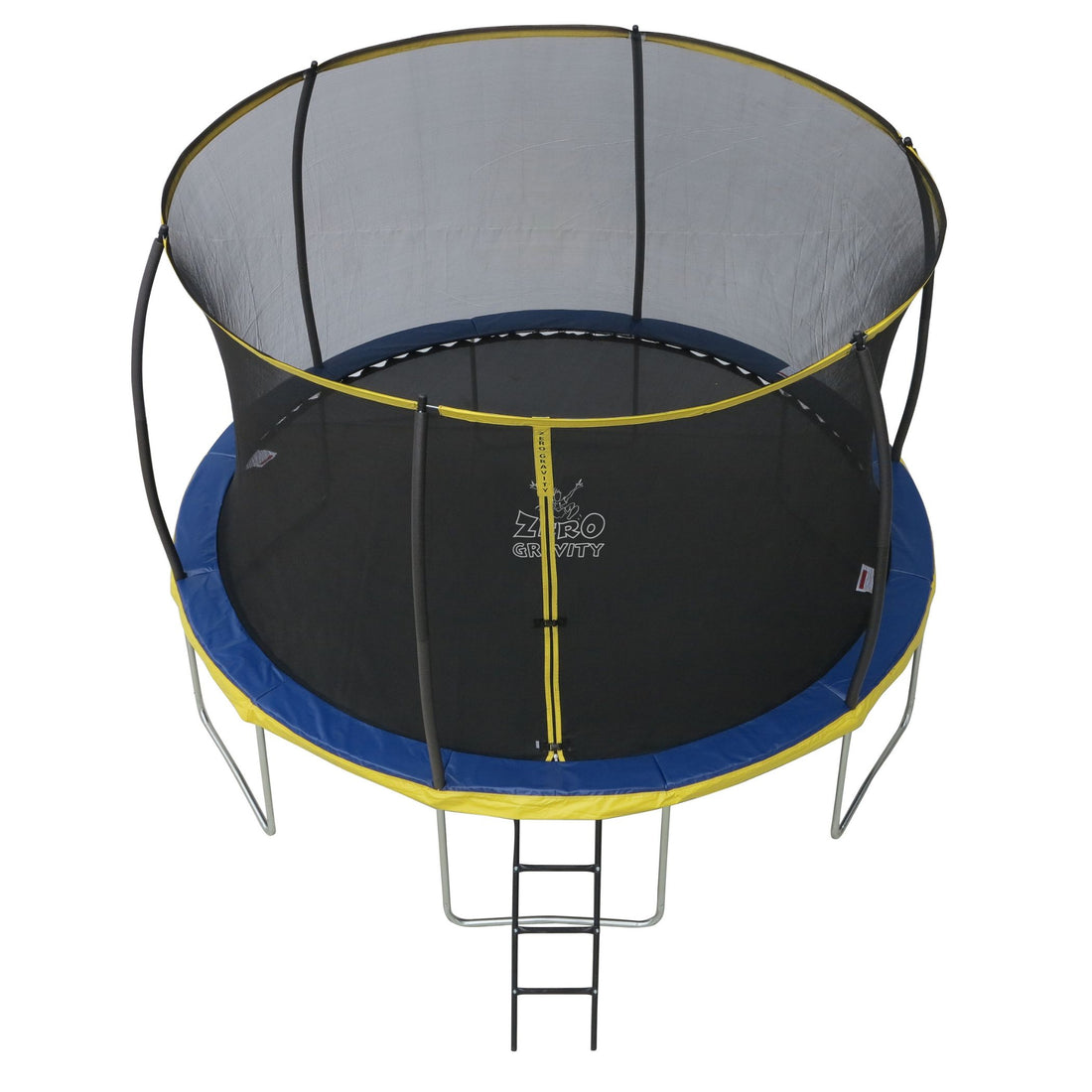 Trampolin (blau-gelb) Ø305cm inkl. Leiter - Nutzer bis 120kg - Ideal für bis zu 2 Kinder
